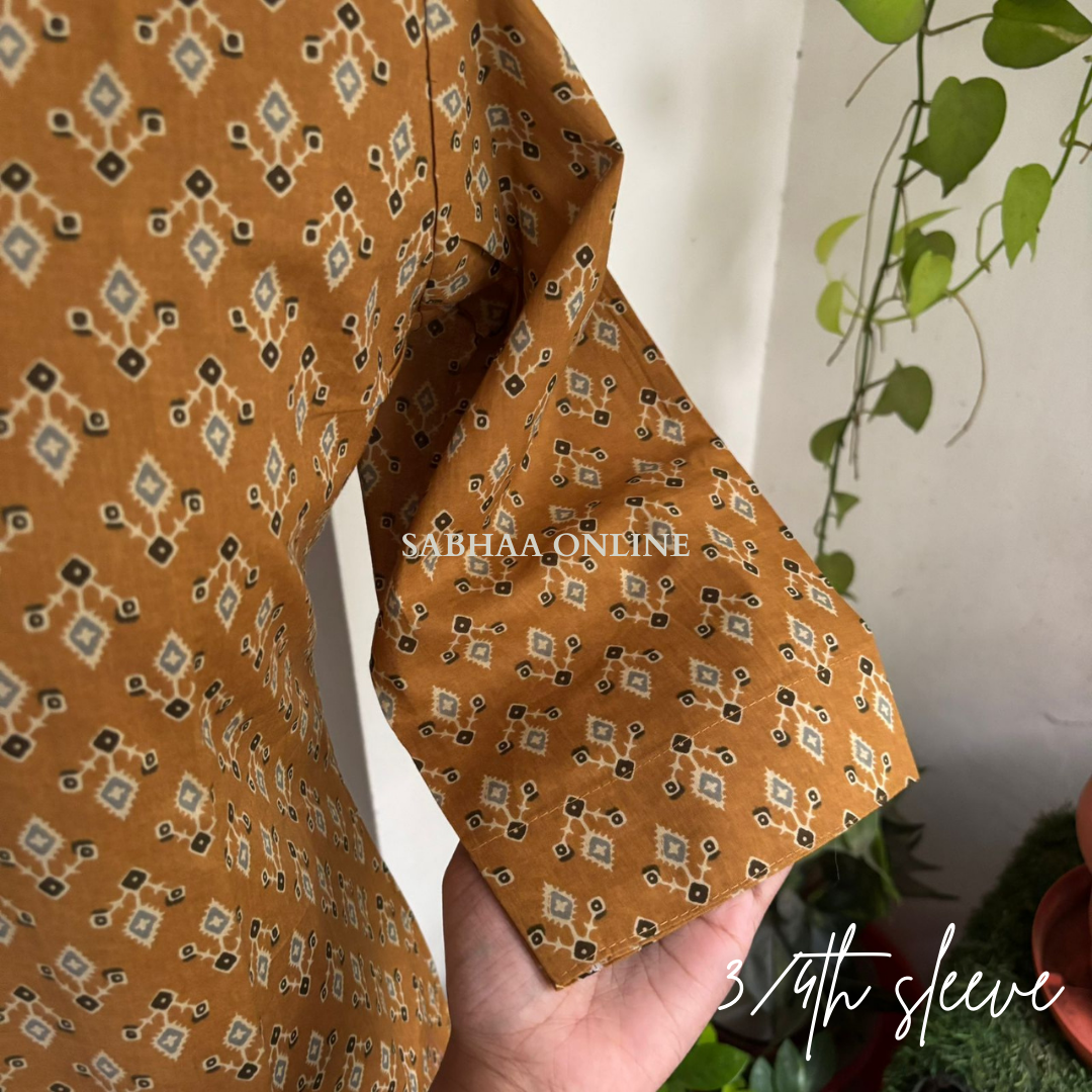Mala - Yellow Cotton kurti with lining