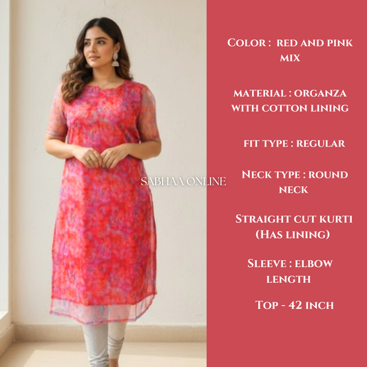 Rani - Organza Kurti with lining