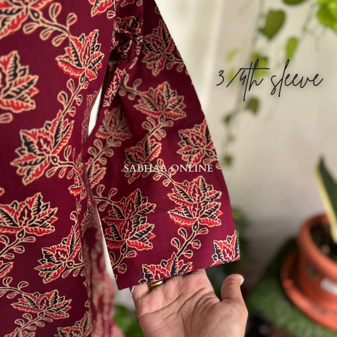 Rupa - Maroon Cotton kurti with lining