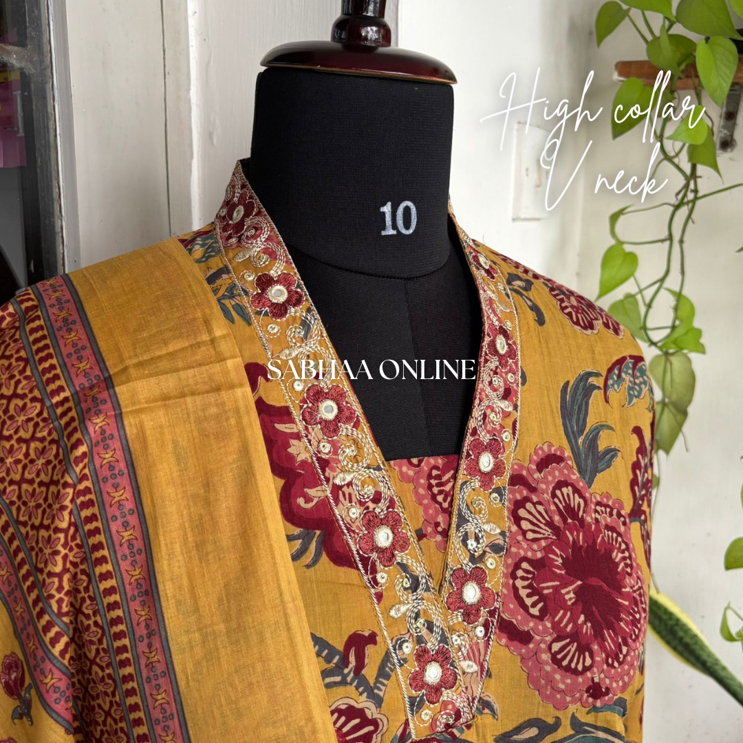 Amadora - Yellow Cotton Kurti 3pc set