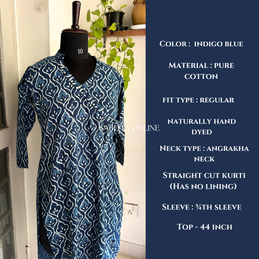 Blue (Arab) Indigo Cotton Kurti