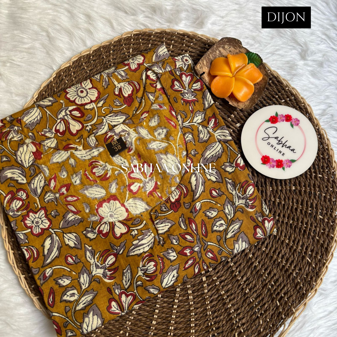 Dijon Yellow Cotton Short kurti