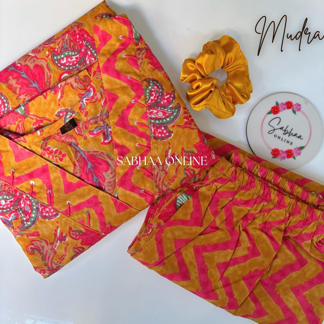 Mudra - Sunshine Yellow Cotton Kurti pant set
