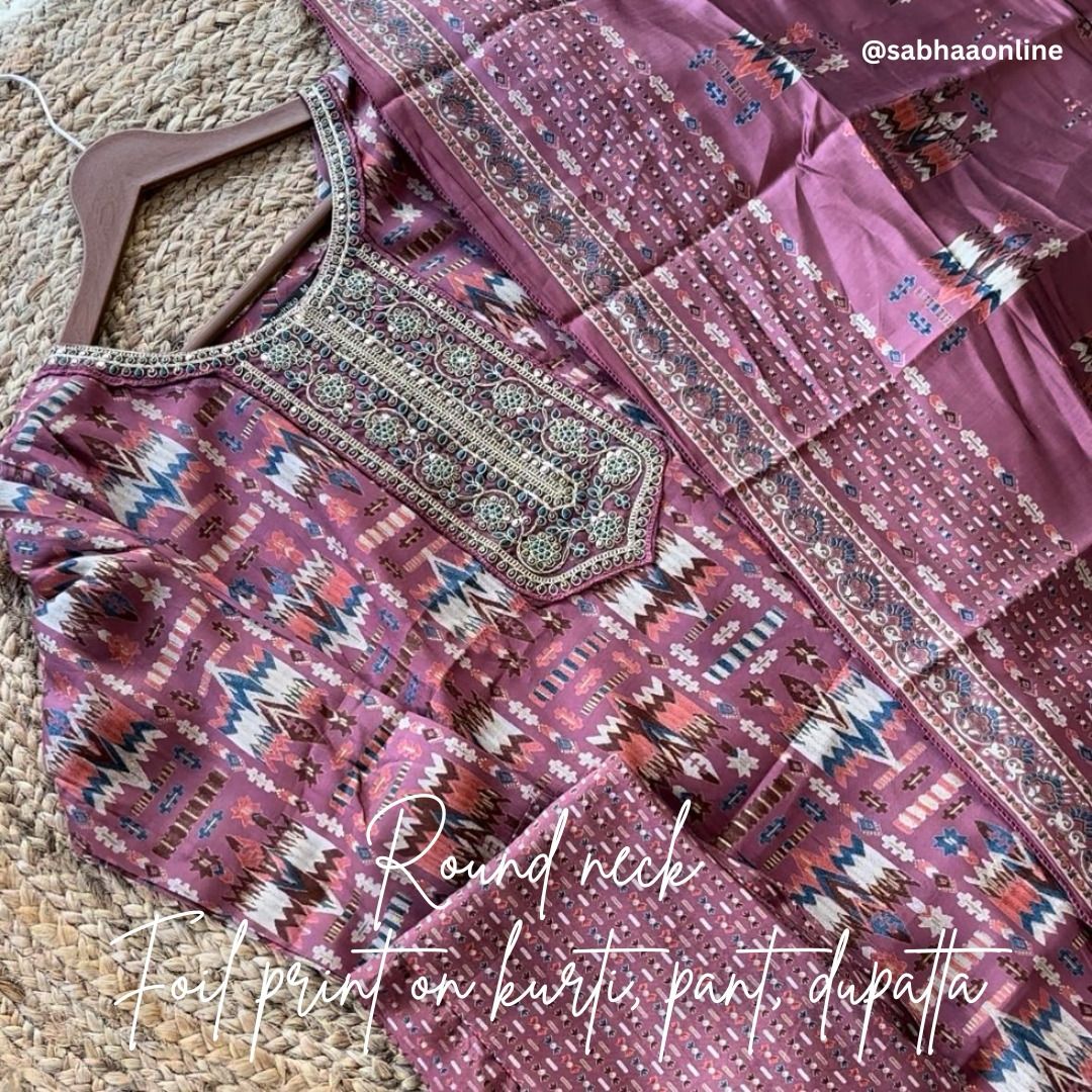 Lynda - Onion Pink Chanderi Festive Kurti 3pc set