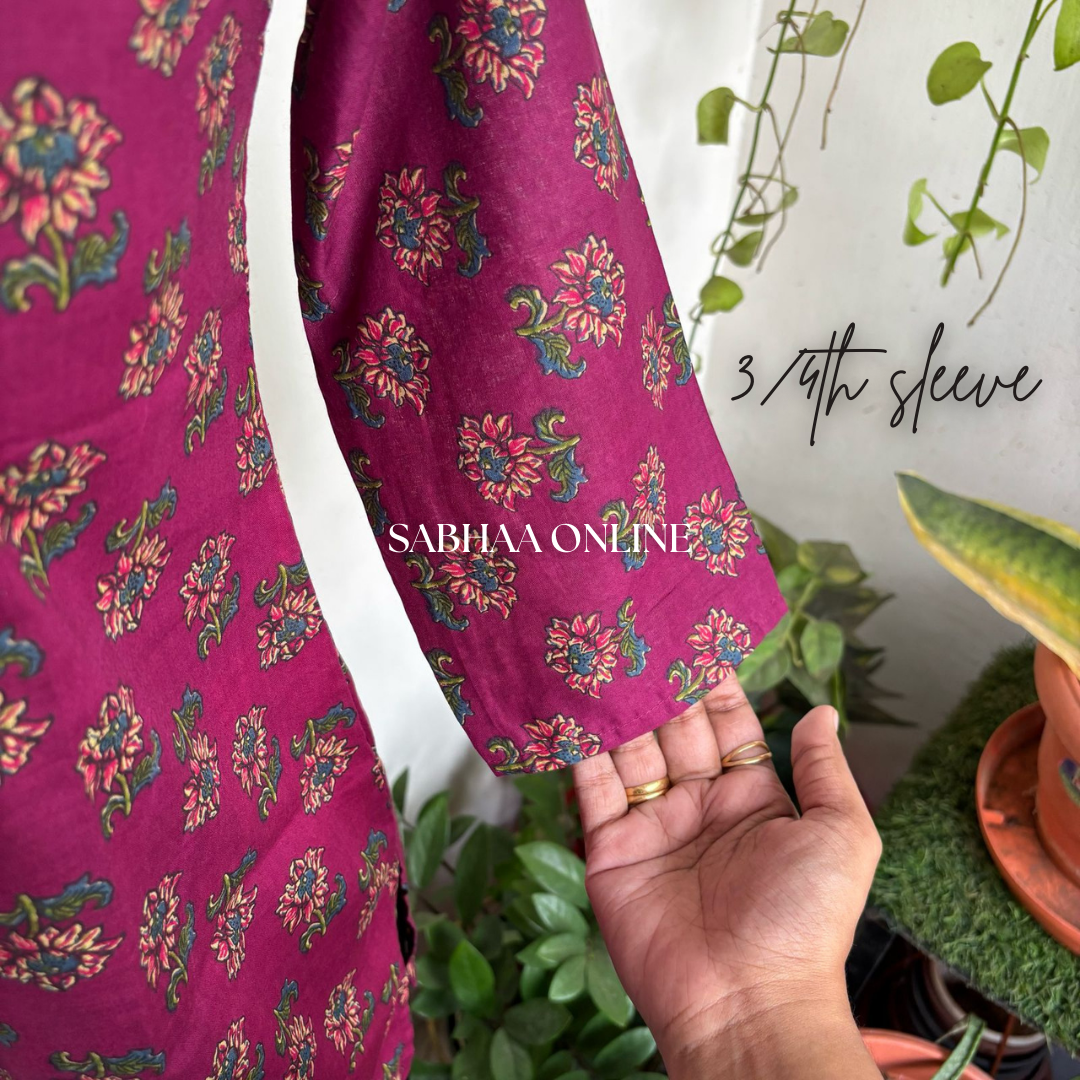 Mulberry Purple Cotton Shorti Kurti