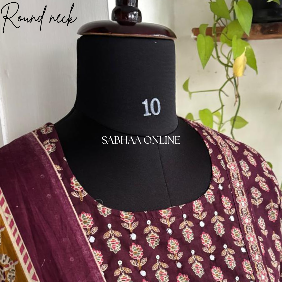 Raha - Tyrian Purple Cotton Kurti 3pc set