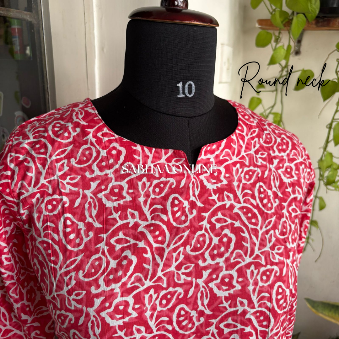 Ruby Pink Cotton Short kurti