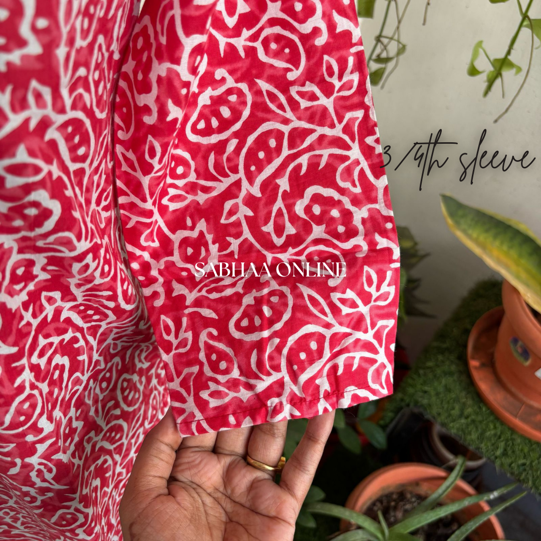 Ruby Pink Cotton Short kurti
