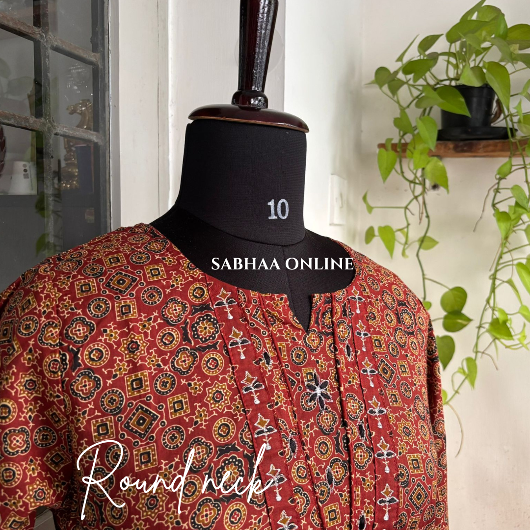 Suja - Brick red Cotton Kurti pant set