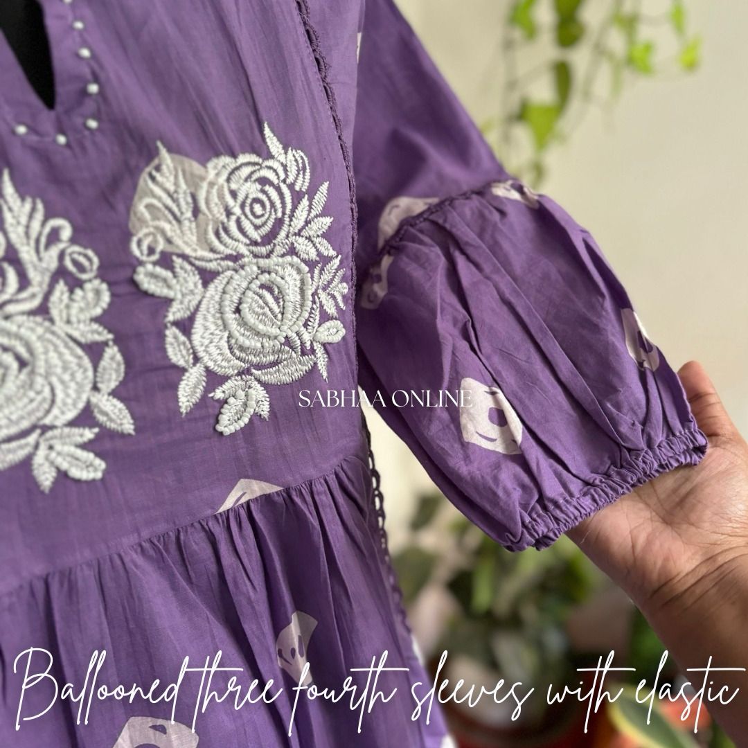 Sunandha - Lavendar Cotton kurti pant set