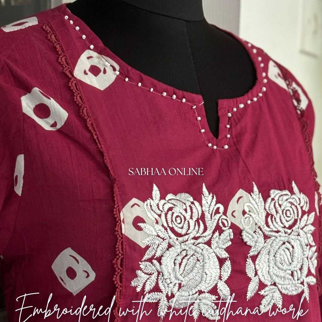 Sunandha - Dark Pink Cotton kurti pant set