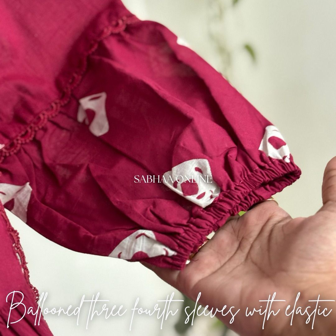 Sunandha - Dark Pink Cotton kurti pant set