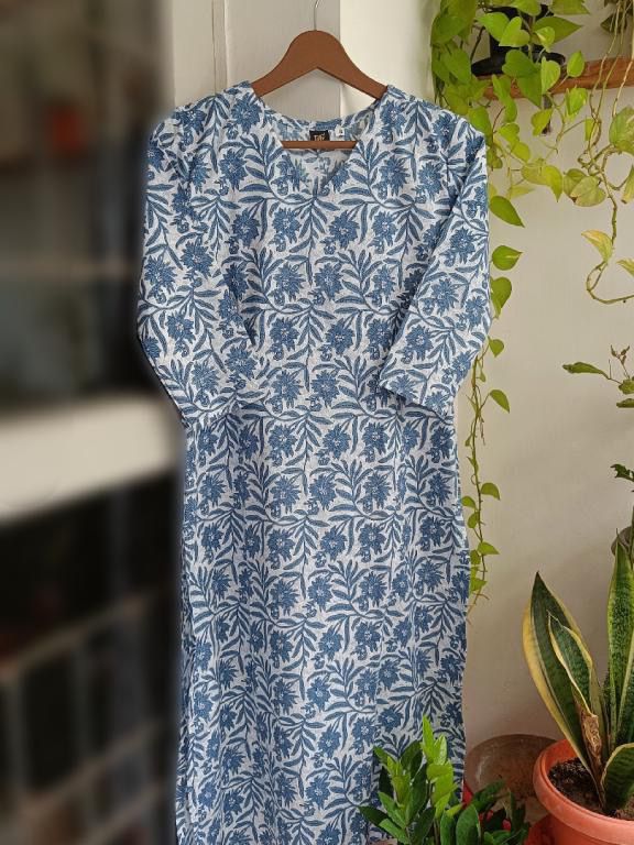 Grey Cotton Single Kurti