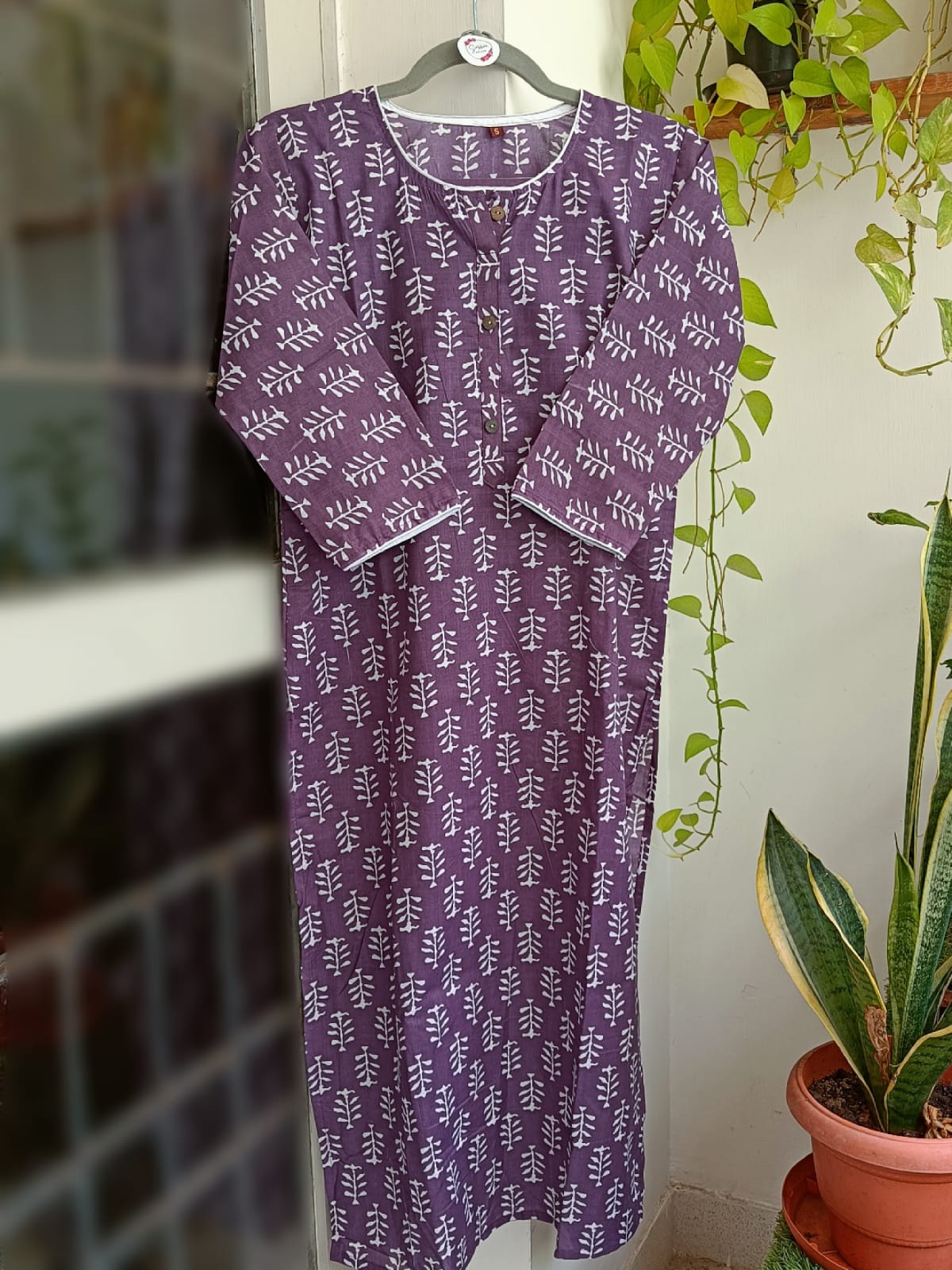 Taj - Purple Jaipur Cotton Kurti pant set