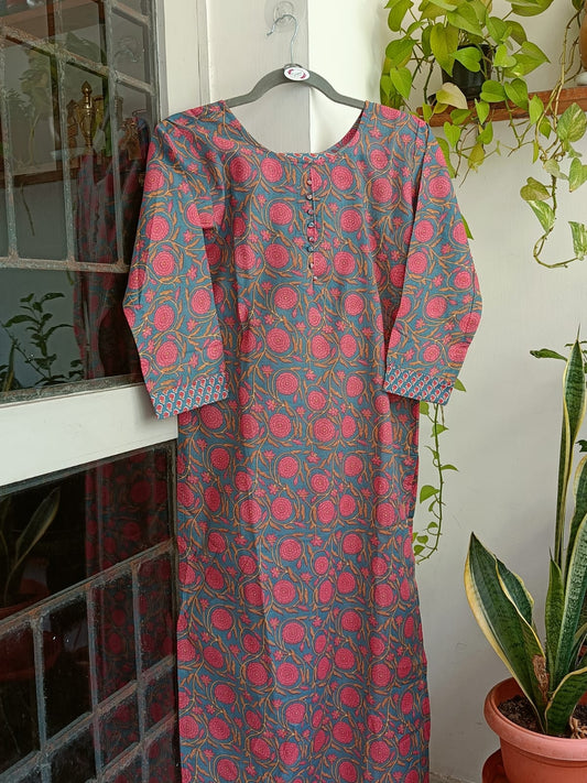Inara - Grey Jaipur Cotton Kurti pant set