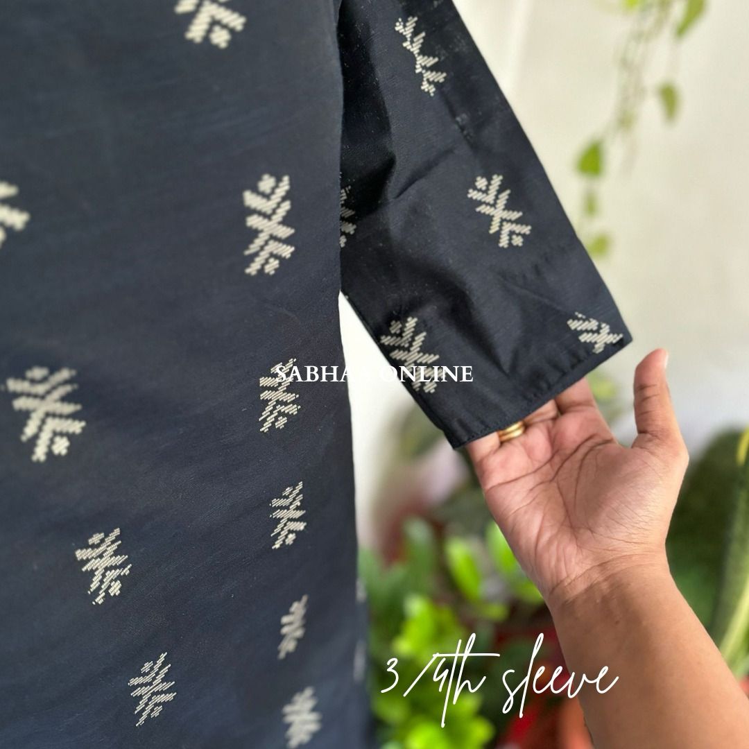 Navy Blue Cotton kurti with lining