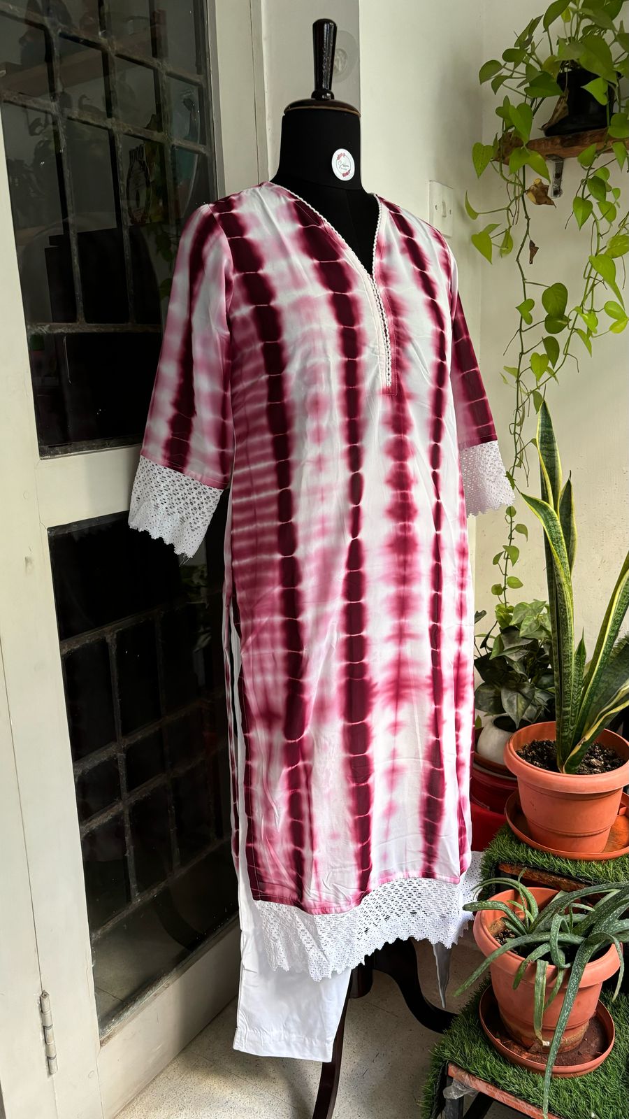 Tie and Dye Georgette Kurti with lining