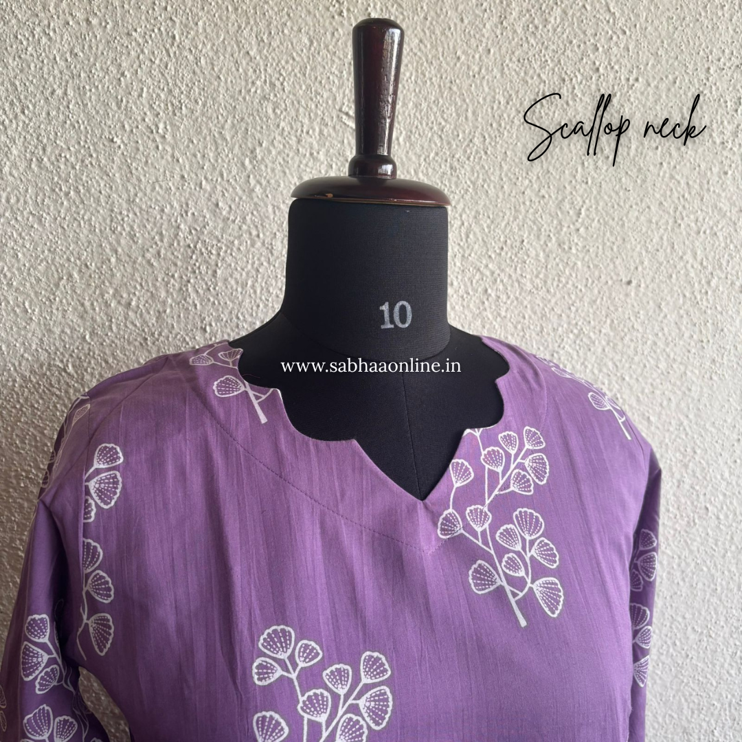 Aheli - Lavendar Cotton Kurti 3pc set with lining - LN 33