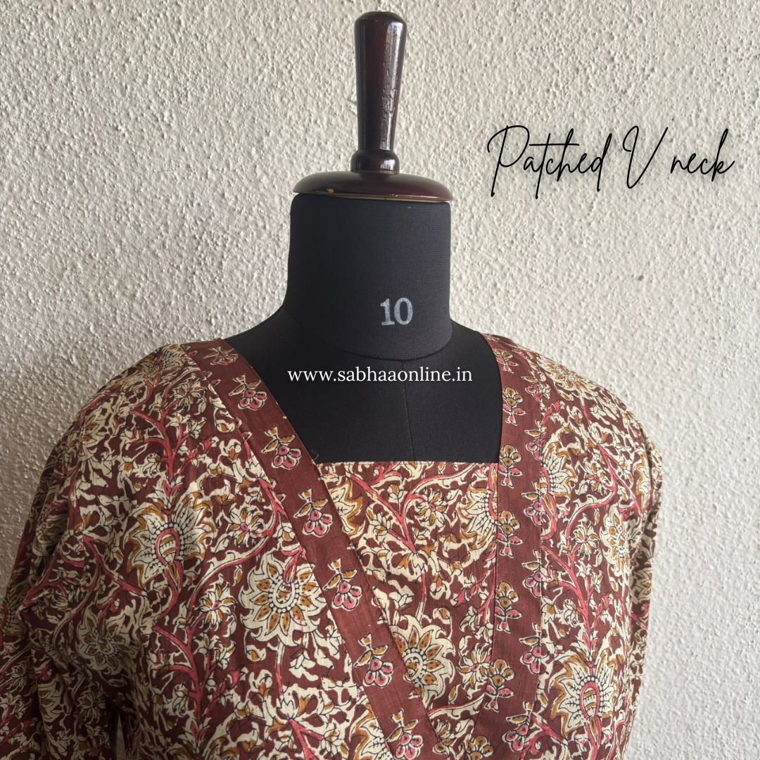 Akriti - Teracotta Brown Cotton kurti 3pc set with lining - LN 27