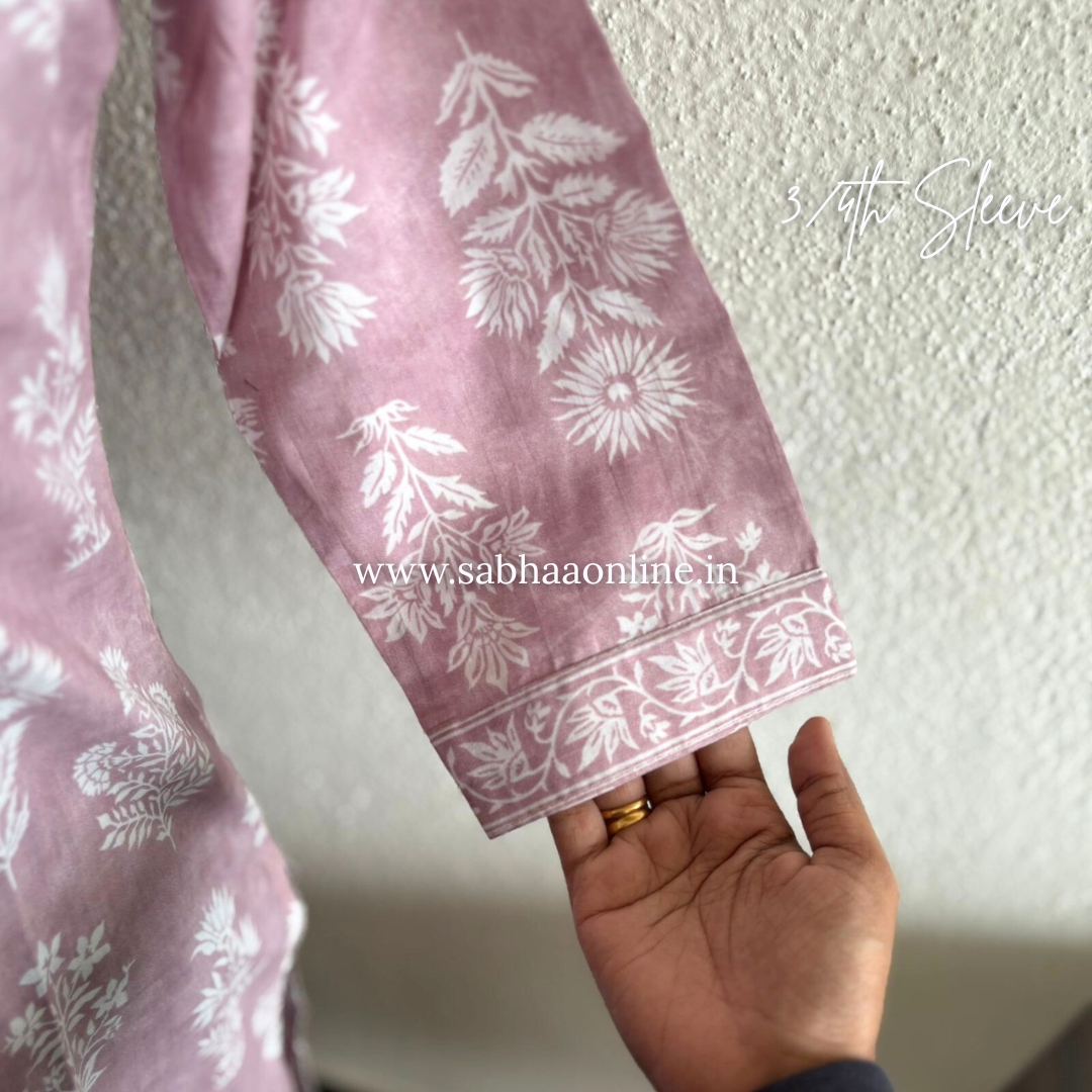 Sakura - Dust Rose Cotton kurti 3pc set - LN 25