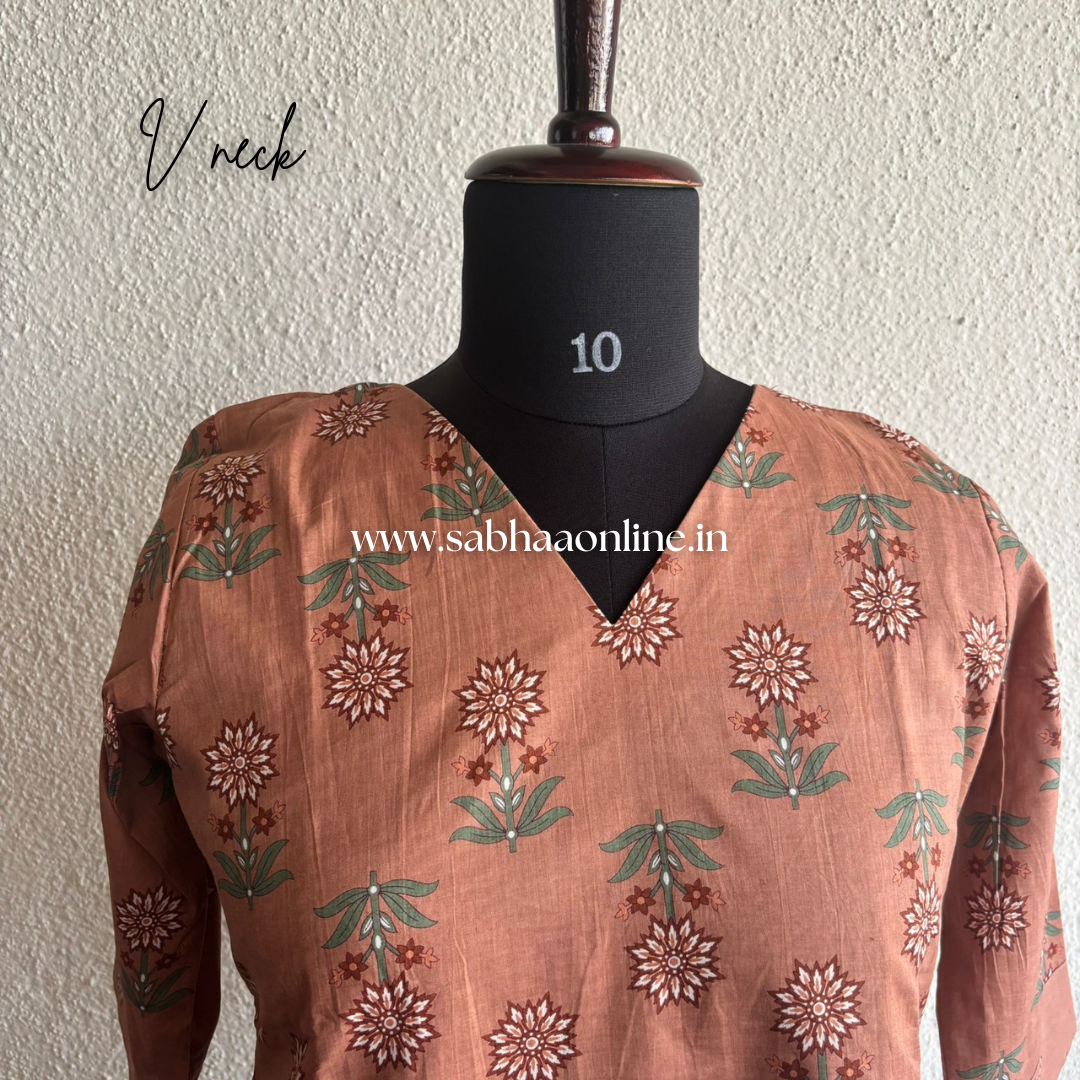 Mehar - Chickoo Cotton cotton set with lining - LN 48