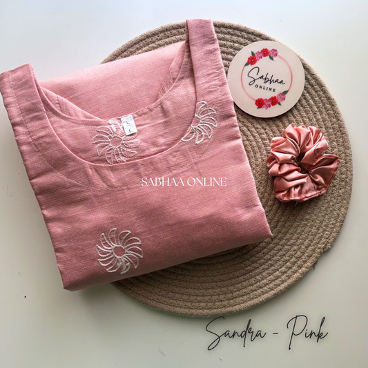 Sandra - Onion Pink Vatican kurti with cotton lining (Relaxed fit) - LN9