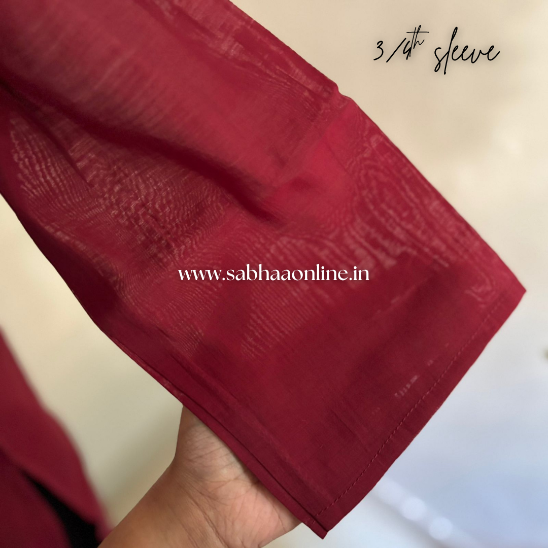 Sahitya - Maroon Red Fancy Silk Kurti + dupatta combo (no pant) - LN 49
