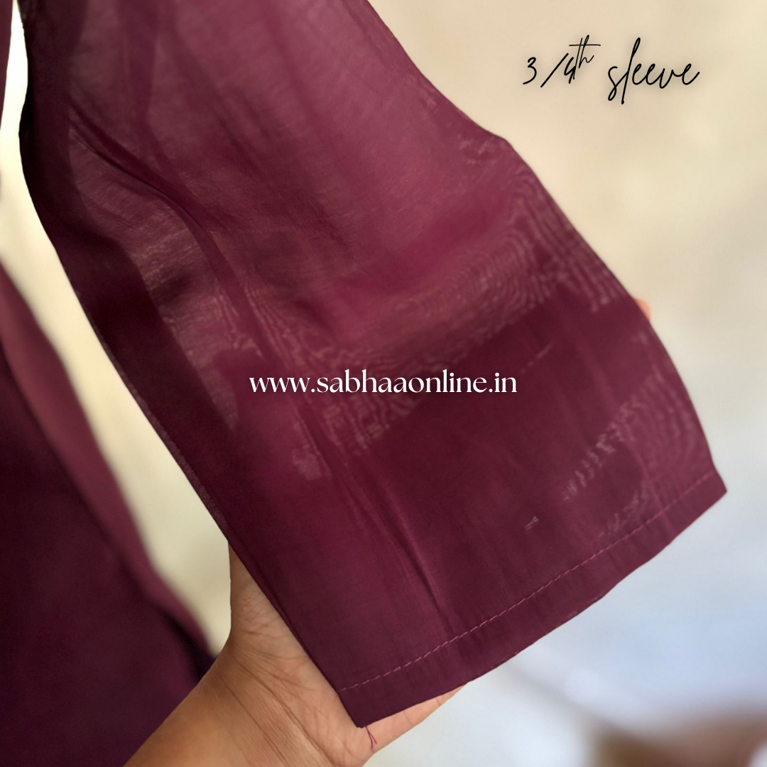 Sahitya - Wine Fancy Silk Kurti + dupatta combo (no pant) - LN 49