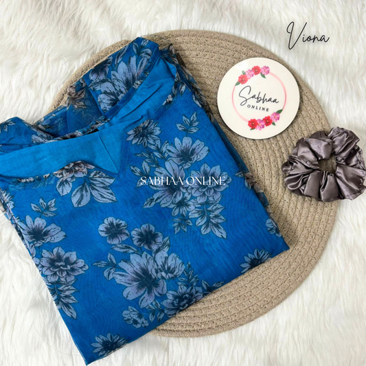 Viona - Blue Organza Kurti with lining