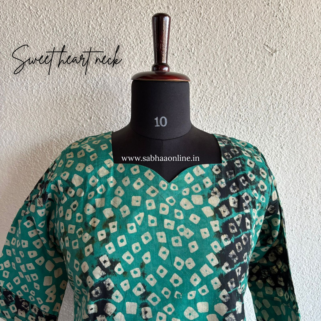 Meena - Sea green Cotton Kurti 3pc set with lining - LN 35
