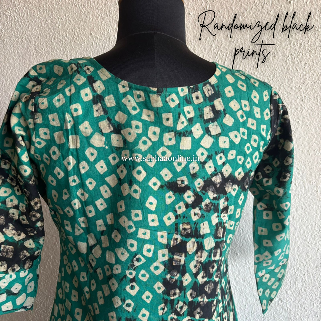 Meena - Sea green Cotton Kurti 3pc set with lining - LN 35