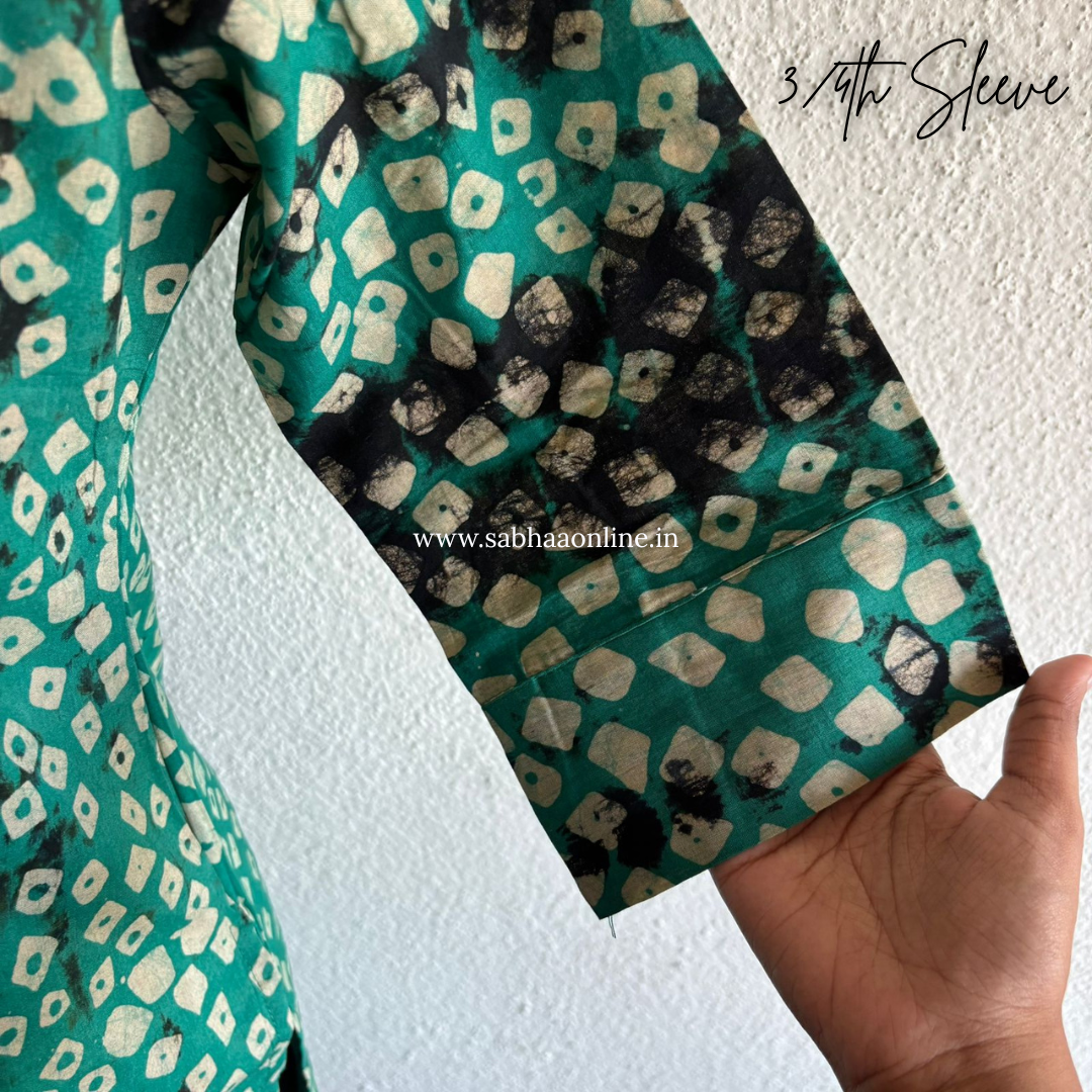 Meena - Sea green Cotton Kurti 3pc set with lining - LN 35