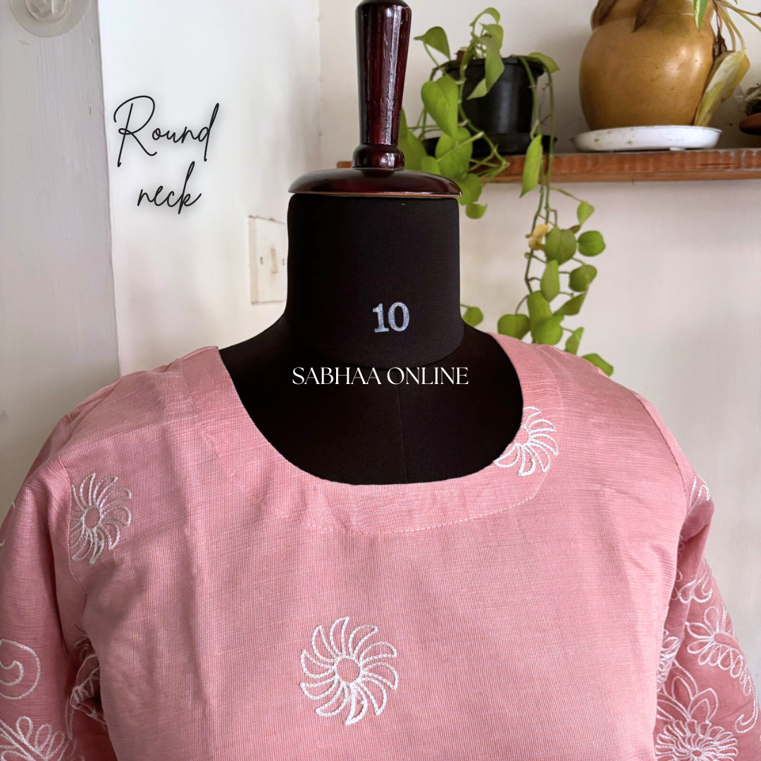 Sandra - Onion Pink Vatican kurti with cotton lining (Relaxed fit) - LN9