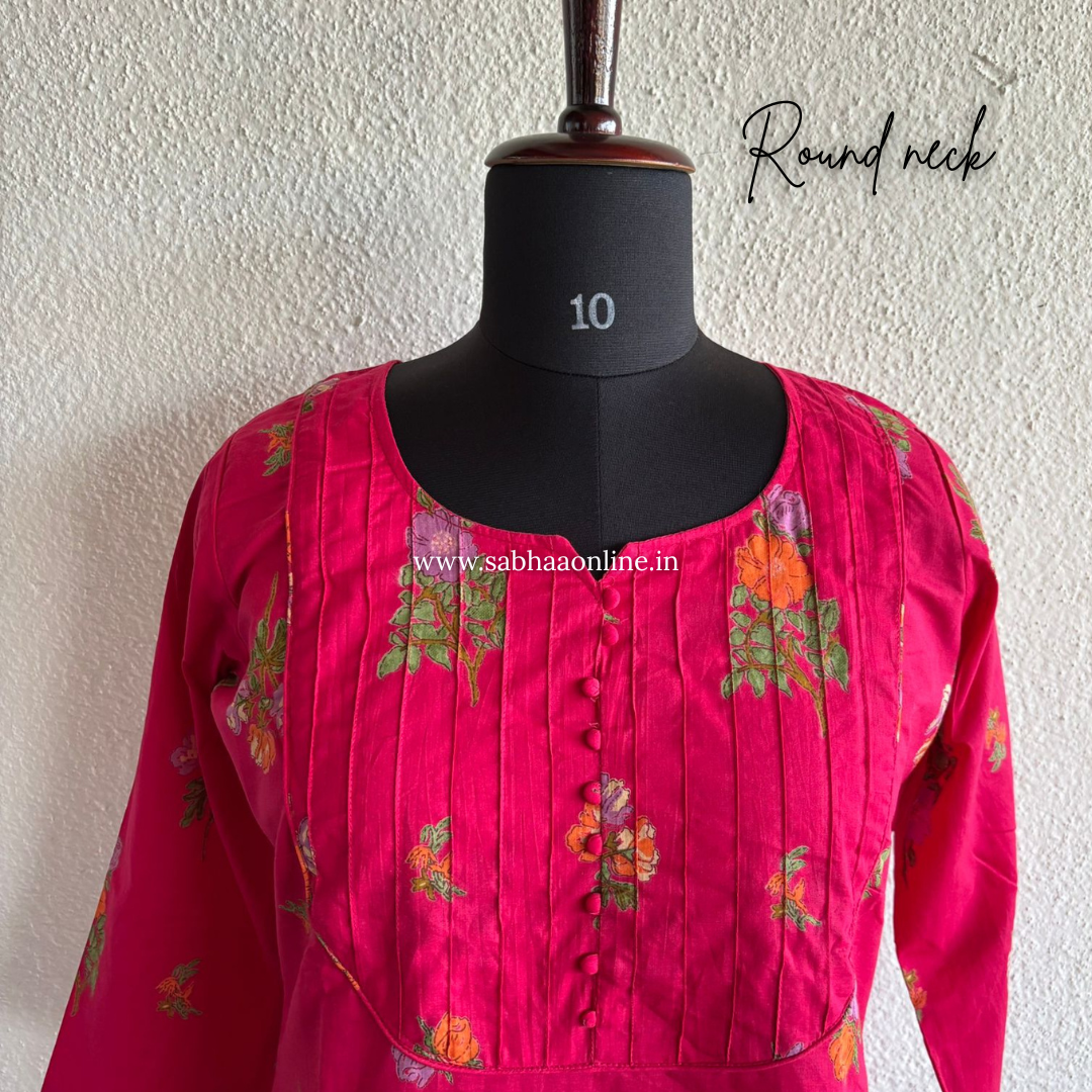 Shazia - Rani Pink Cotton kurti 3pc set with lining - LN 37