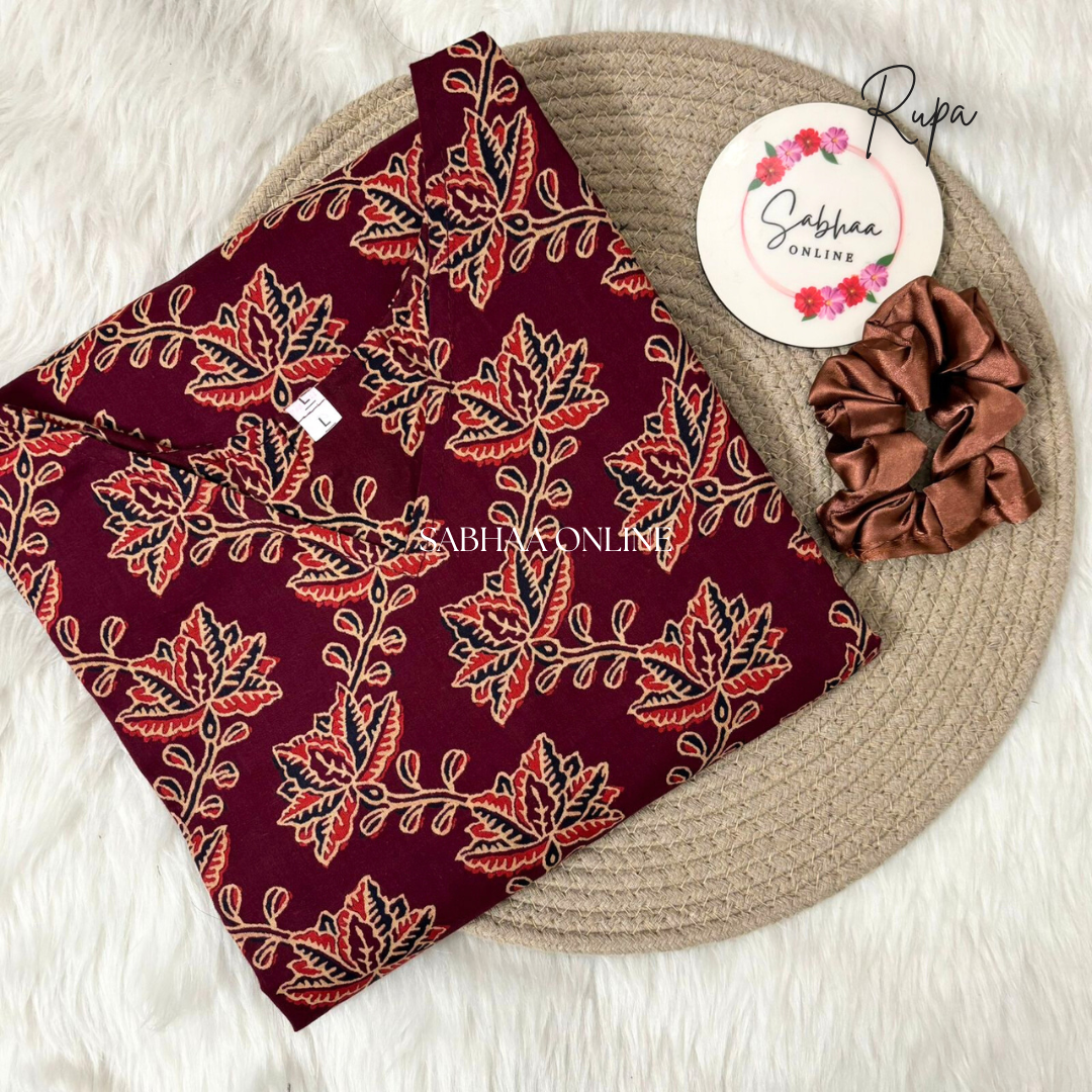 Rupa - Maroon Cotton kurti with lining