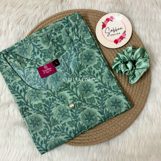 Teal Rayon Single Kurti