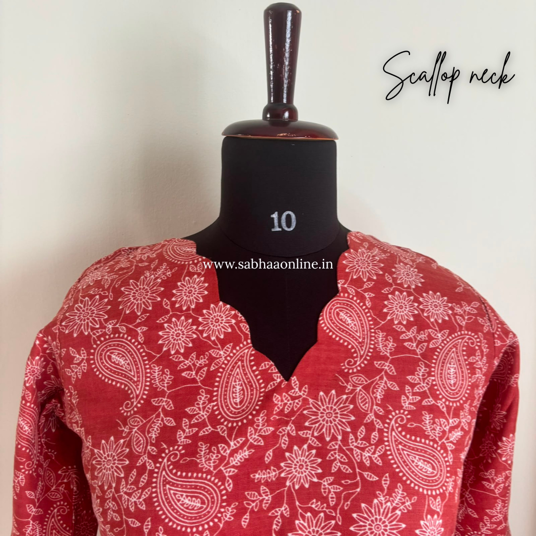 Soumya - Light Red Flex Cotton kurti 3pc set with lining - LN 64