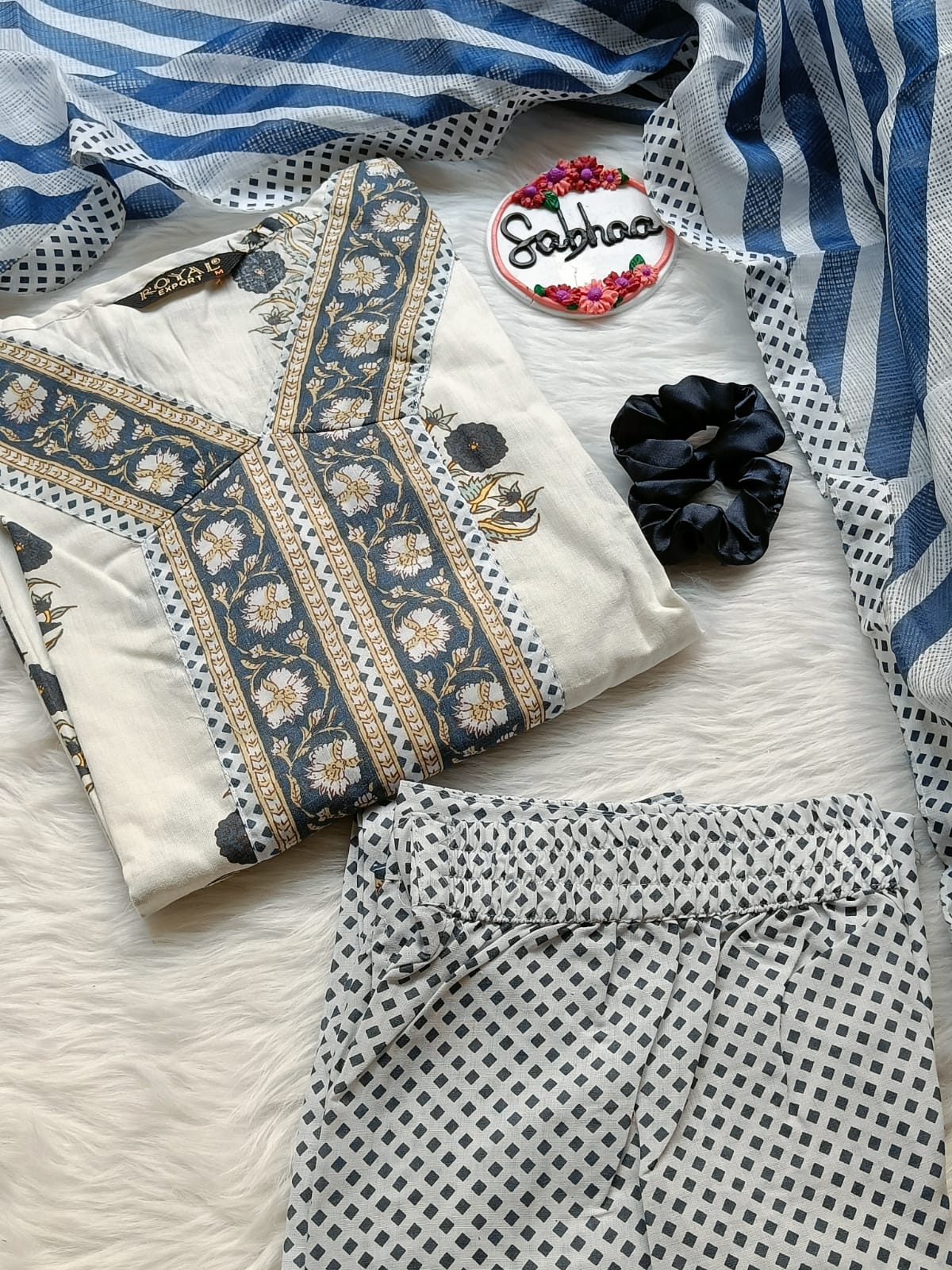 Vyom - Slub Cotton Kurti 3pc set