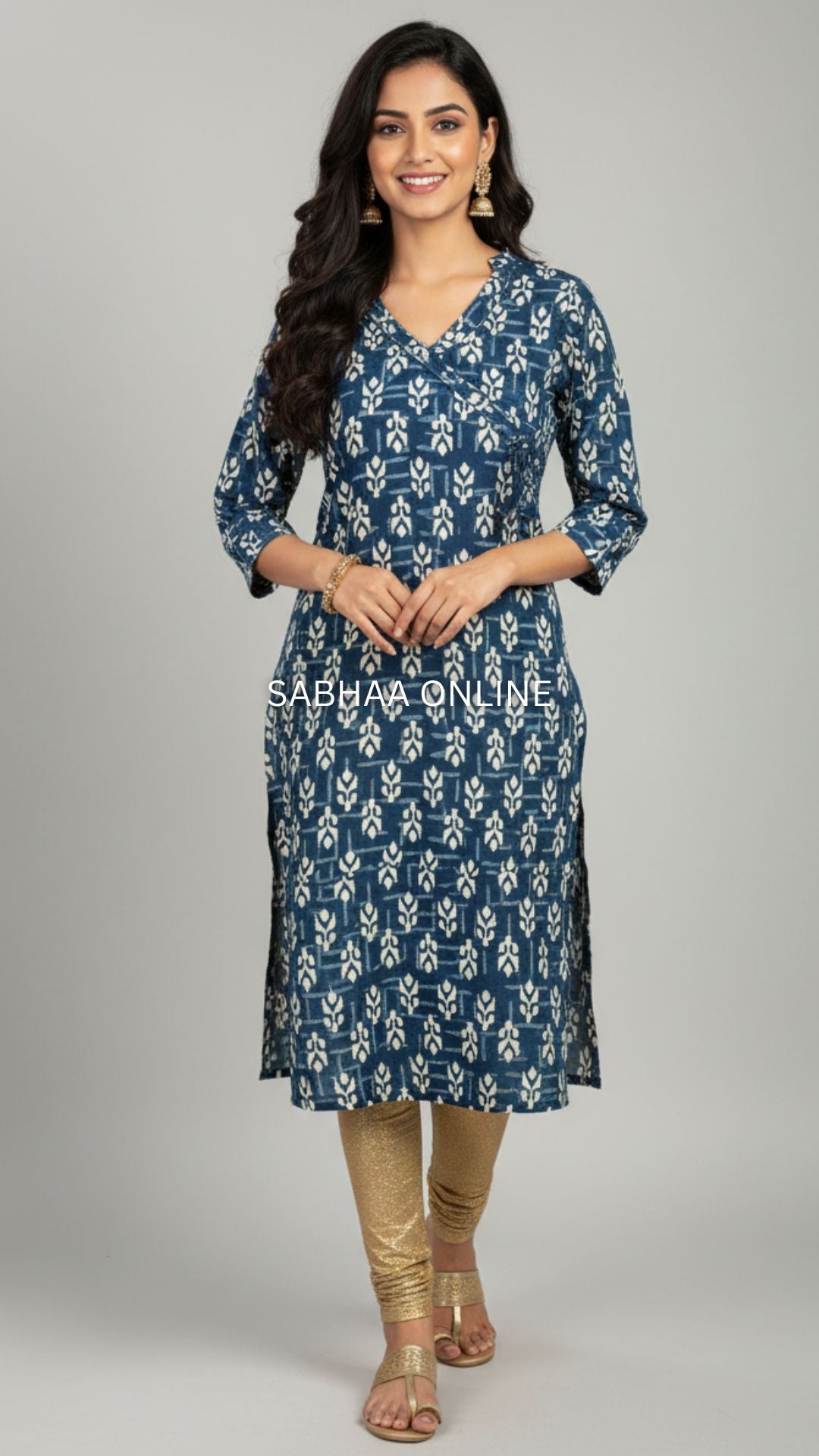 Blue (Leaf) Indigo Cotton Kurti