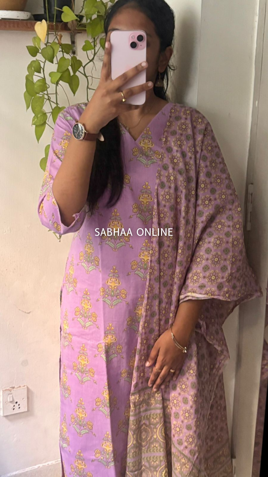 Kenny - Lavendar Cotton Kurti 3pc set with lining