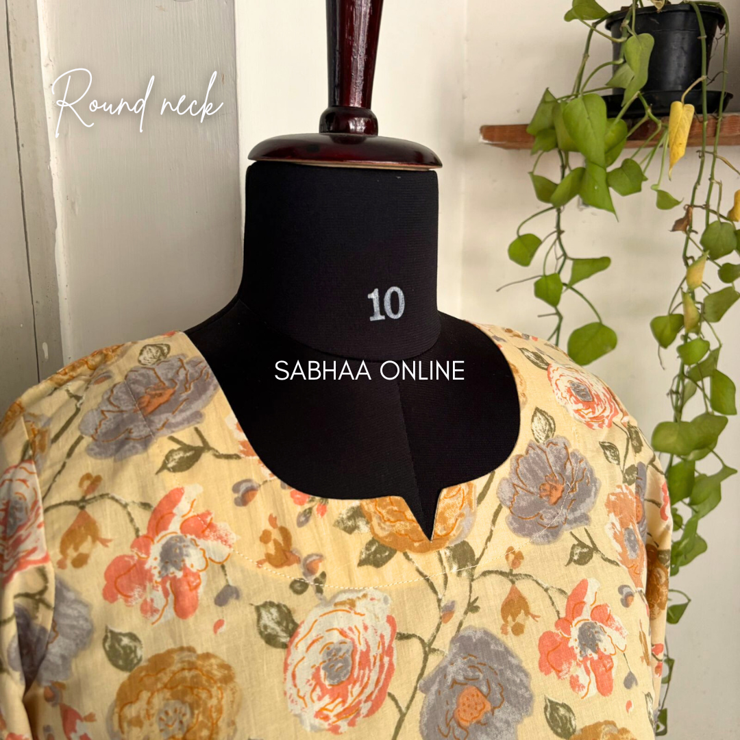 Benny - Butter Yellow Cotton Kurti 3pc set with lining - LN14