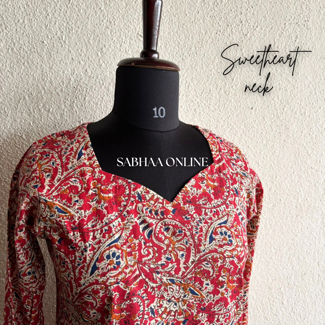 Kanya - Red Kalamkari Cotton Anarkali Coord set - LN 47