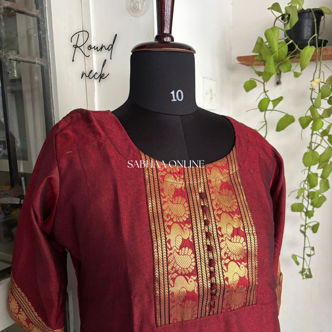 Krishna - Green Narayanpet Linen Chanderi Kurti with lining -LN12