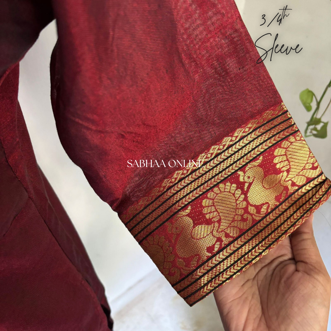 Krishna - Green Narayanpet Linen Chanderi Kurti with lining -LN12