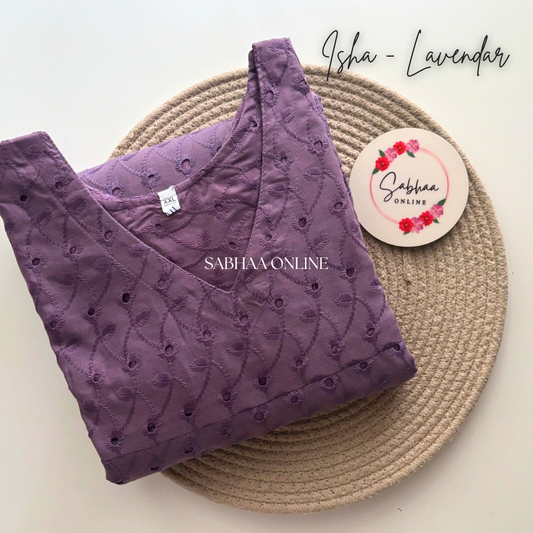 Isha - Lavendar Hakoba Cotton kurti with lining (Only in size 36) - LN17