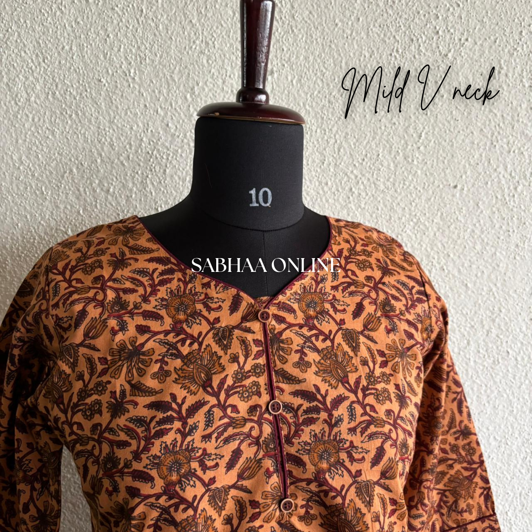 Swathy - Coral Orange Cotton Coord set with lining - LN 29