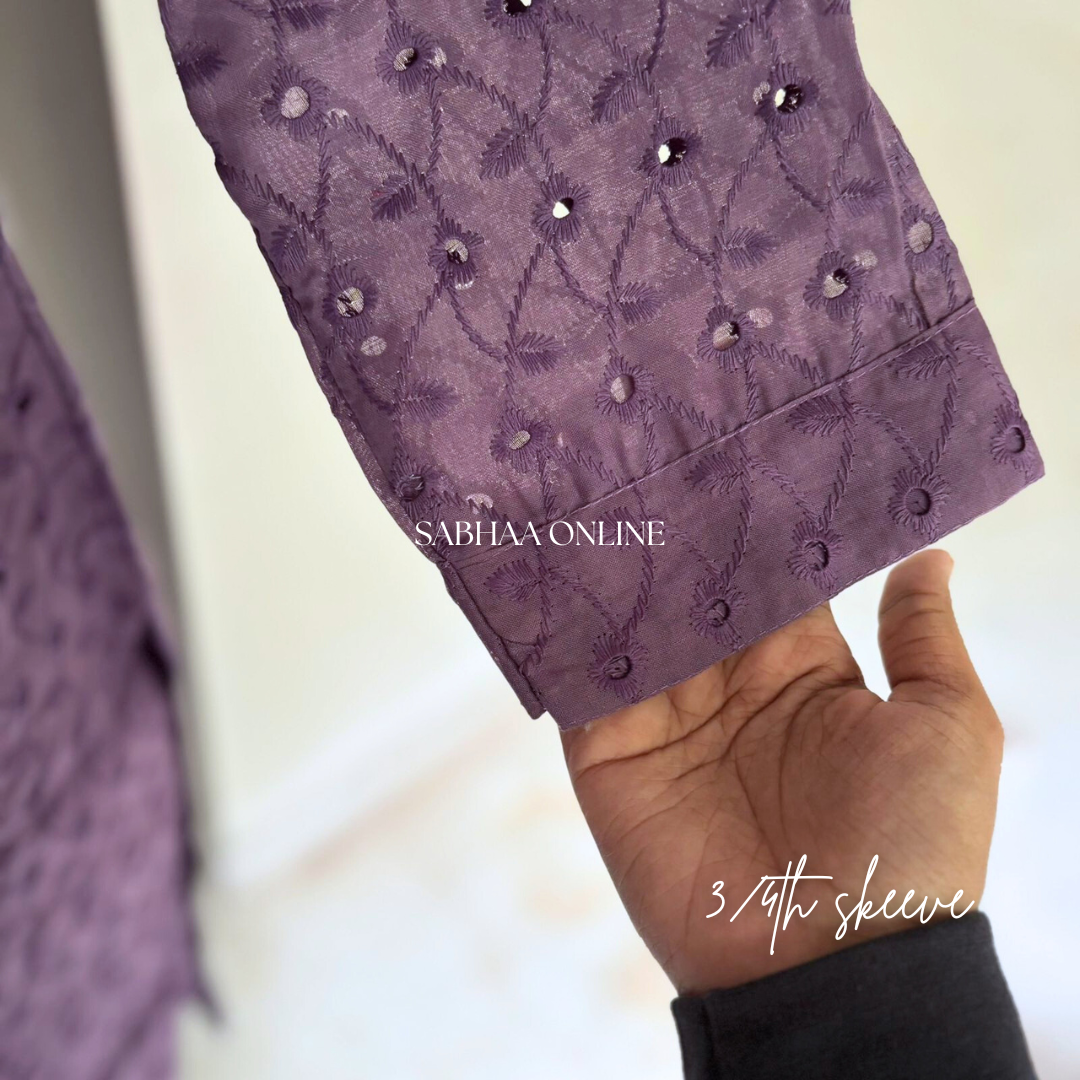 Isha - Lavendar Hakoba Cotton kurti with lining (Only in size 36) - LN17