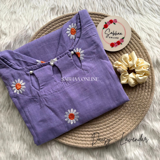 Daisy - Lavender Cora Cotton Kurti with lining