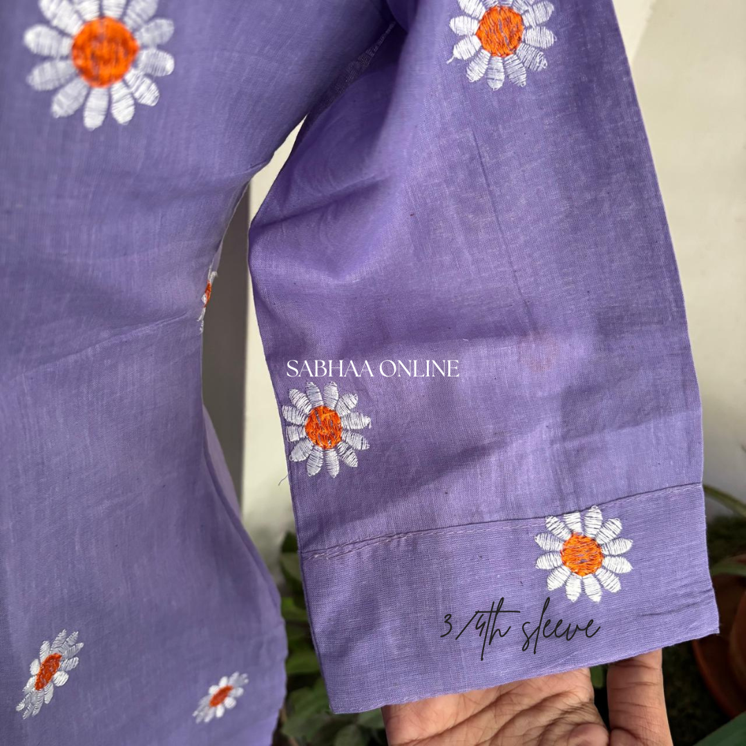 Daisy - Lavender Cora Cotton Kurti with lining