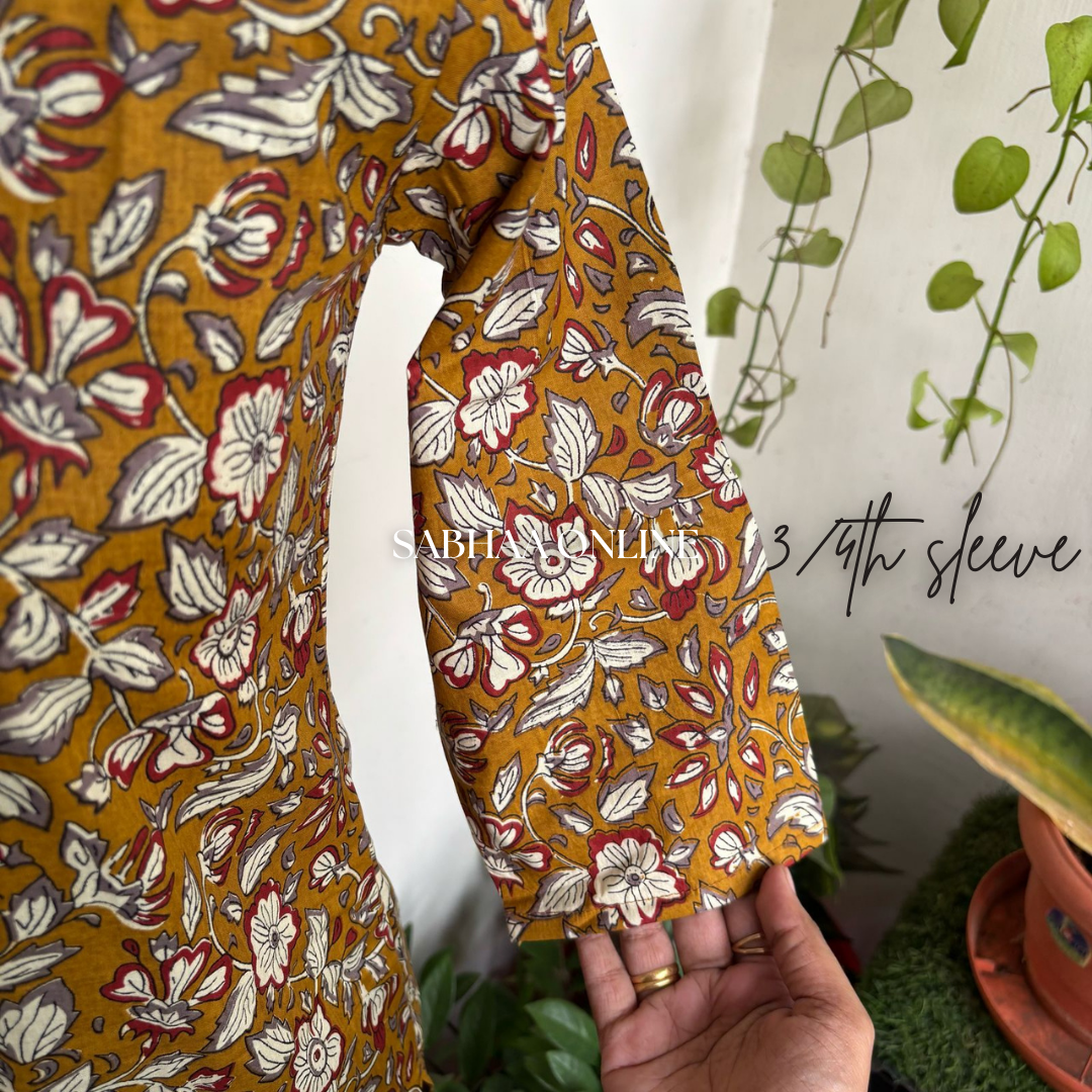Dijon Yellow Cotton Short kurti